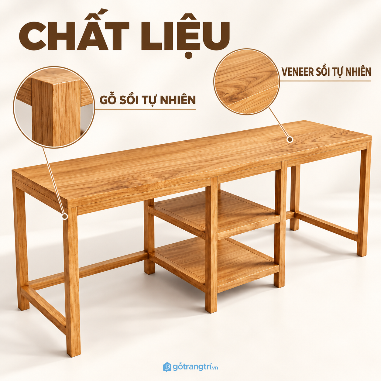 Gỗ tự nhiên nổi bật với màu và vân gỗ