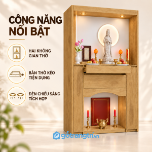 Hai tầng thờ kết hợp nhiều ngăn lưu trữ