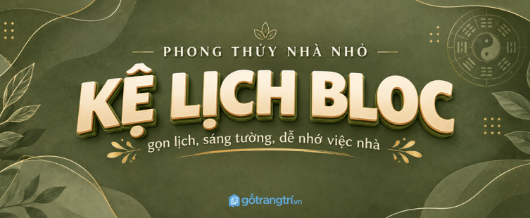 Kệ lịch bloc phong thủy cho lối vào nhỏ: gọn lịch, sáng tường và dễ nhớ việc nhà