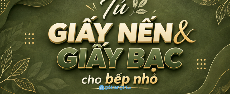Tủ giấy nến và giấy bạc cho bếp nhỏ: gọn cuộn bọc, sạch ngăn kéo và dễ lấy khi nấu