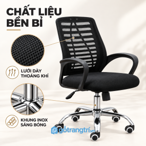 Lưng lưới thoáng, kết cấu phù hợp sử dụng hằng ngày