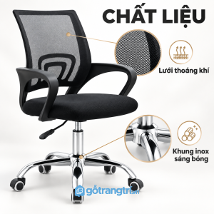 Lưng lưới thoáng khí, đệm ngồi dễ sử dụng