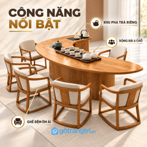 Mặt bàn rộng, phục vụ nhiều người cùng lúc