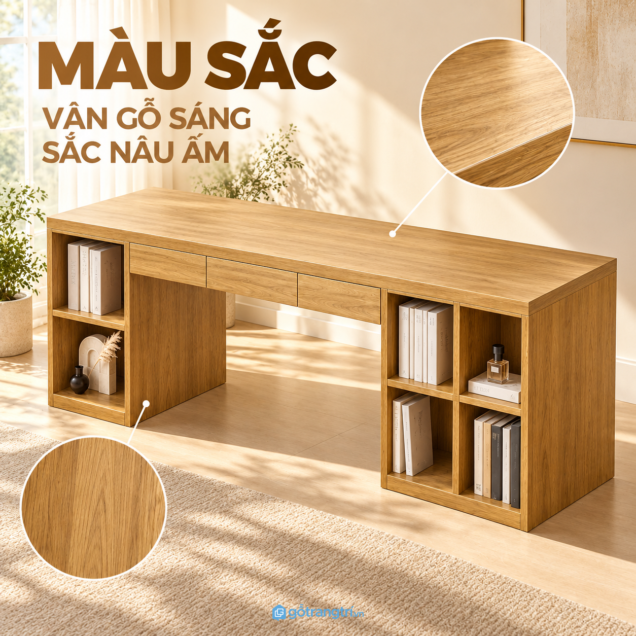 Màu gỗ dễ phối với nhiều không gian nội thất Màu gỗ dễ phối với nhiều không gian nội thất