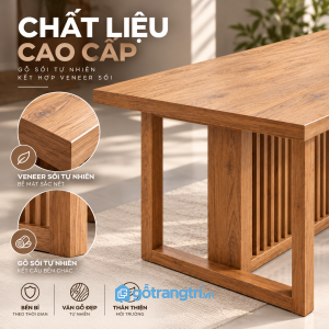 Màu nâu gỗ ấm, bề mặt dễ phối nội thất