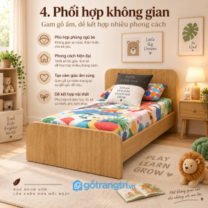 Màu vân gỗ sáng dễ phối nhiều không gian
