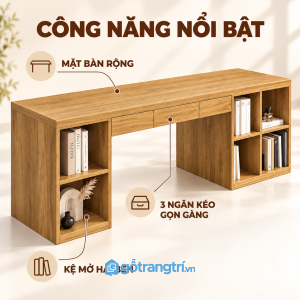 Nhiều khoang lưu trữ, dễ phân loại sách và tài liệu