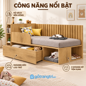 Nhiều khoang lưu trữ, dễ sắp xếp đồ cho bé