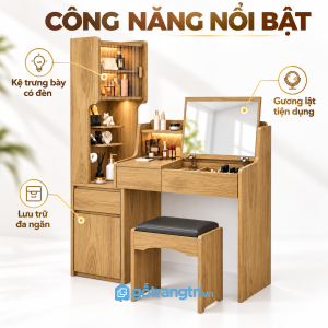 Nhiều không gian lưu trữ cho mỹ phẩm và phụ kiện