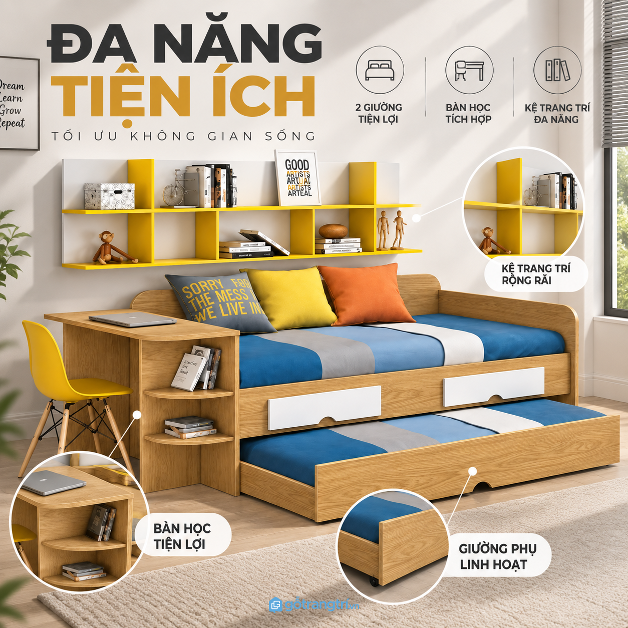 Nhiều không gian lưu trữ trong một thiết kế Nhiều không gian lưu trữ trong một thiết kế