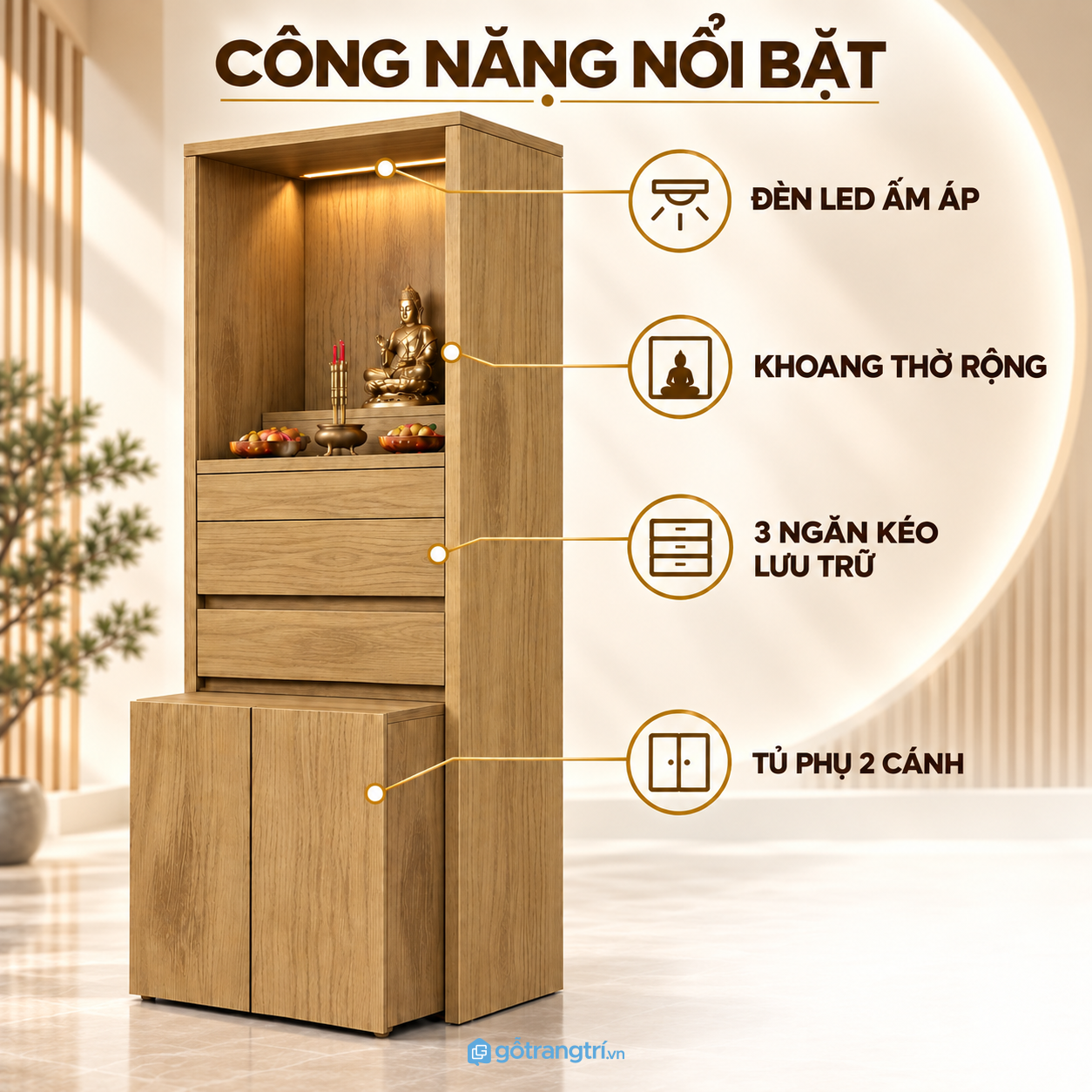 Nhiều ngăn kéo, tăng không gian lưu trữ