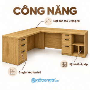 Nhiều ngăn kéo và khoang mở tăng khả năng lưu trữ