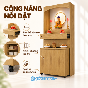 Nhiều ngăn kéo và tủ cánh kín