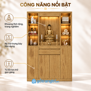 Nhiều ngăn lưu trữ, dễ sắp xếp đồ thờ