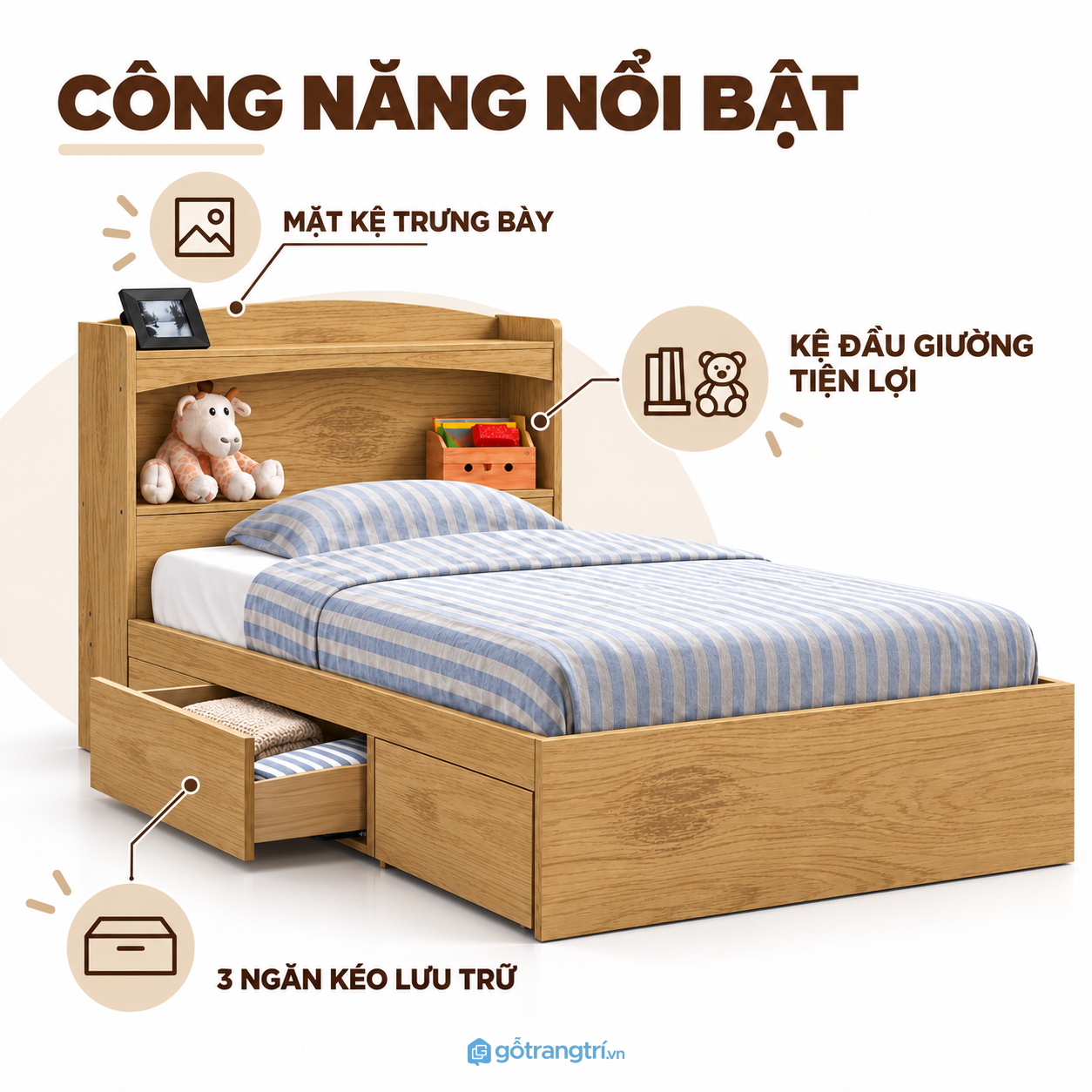 Phù hợp phòng ngủ hiện đại và diện tích vừa phải