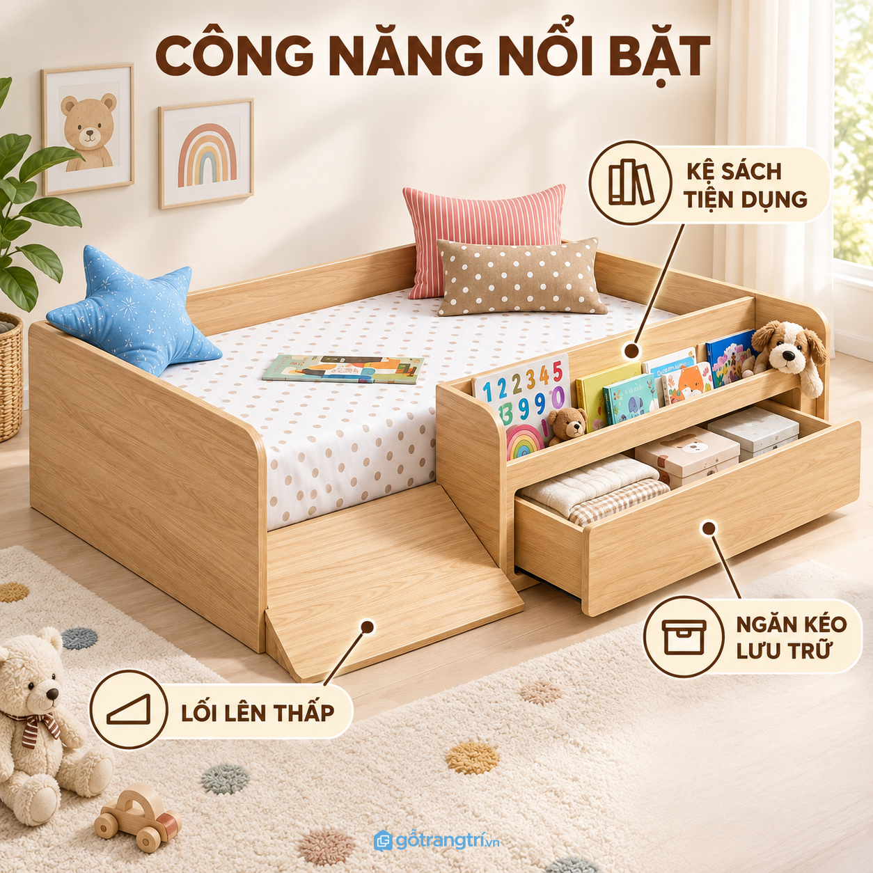 Phù hợp phòng ngủ trẻ em và không gian nhỏ Phù hợp phòng ngủ trẻ em và không gian nhỏ