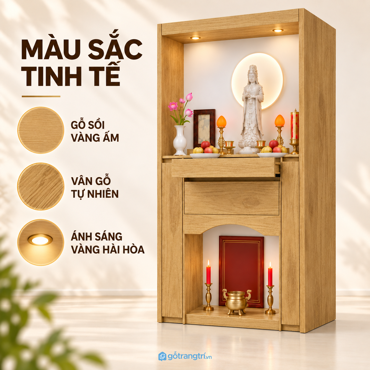 Phù hợp phòng thờ riêng và phòng khách