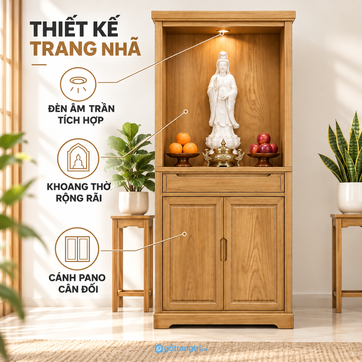 Phù hợp phòng thờ và phòng khách hiện đại Phù hợp phòng thờ và phòng khách hiện đại