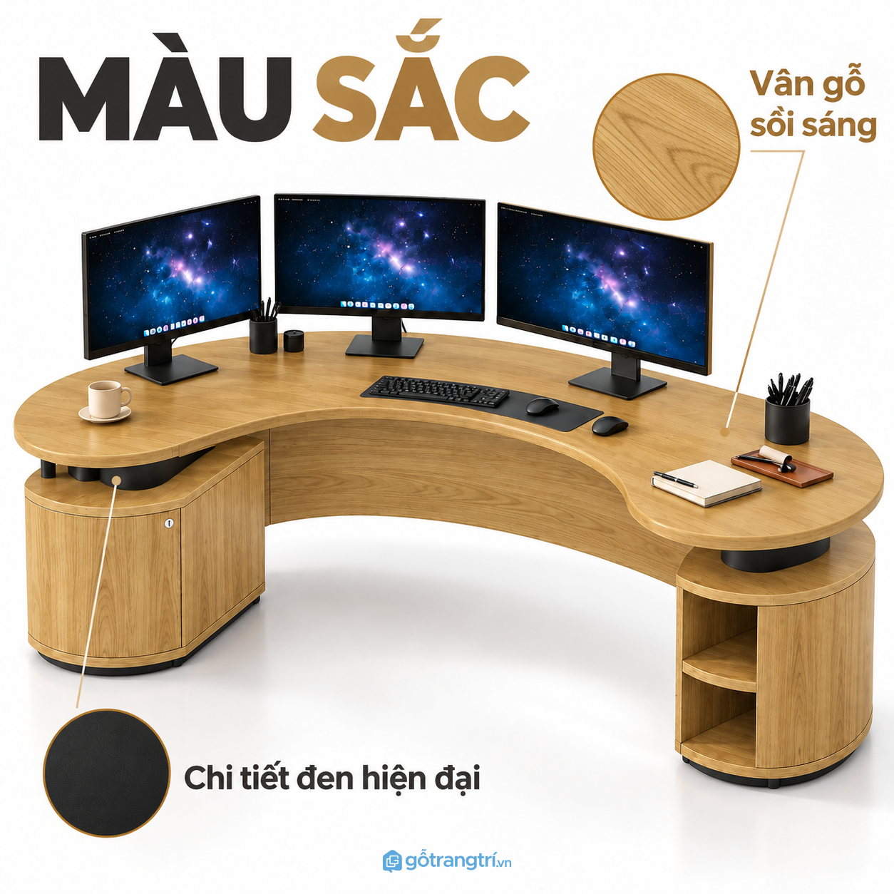 Phù hợp setup 3 màn hình và nhiều thiết bị