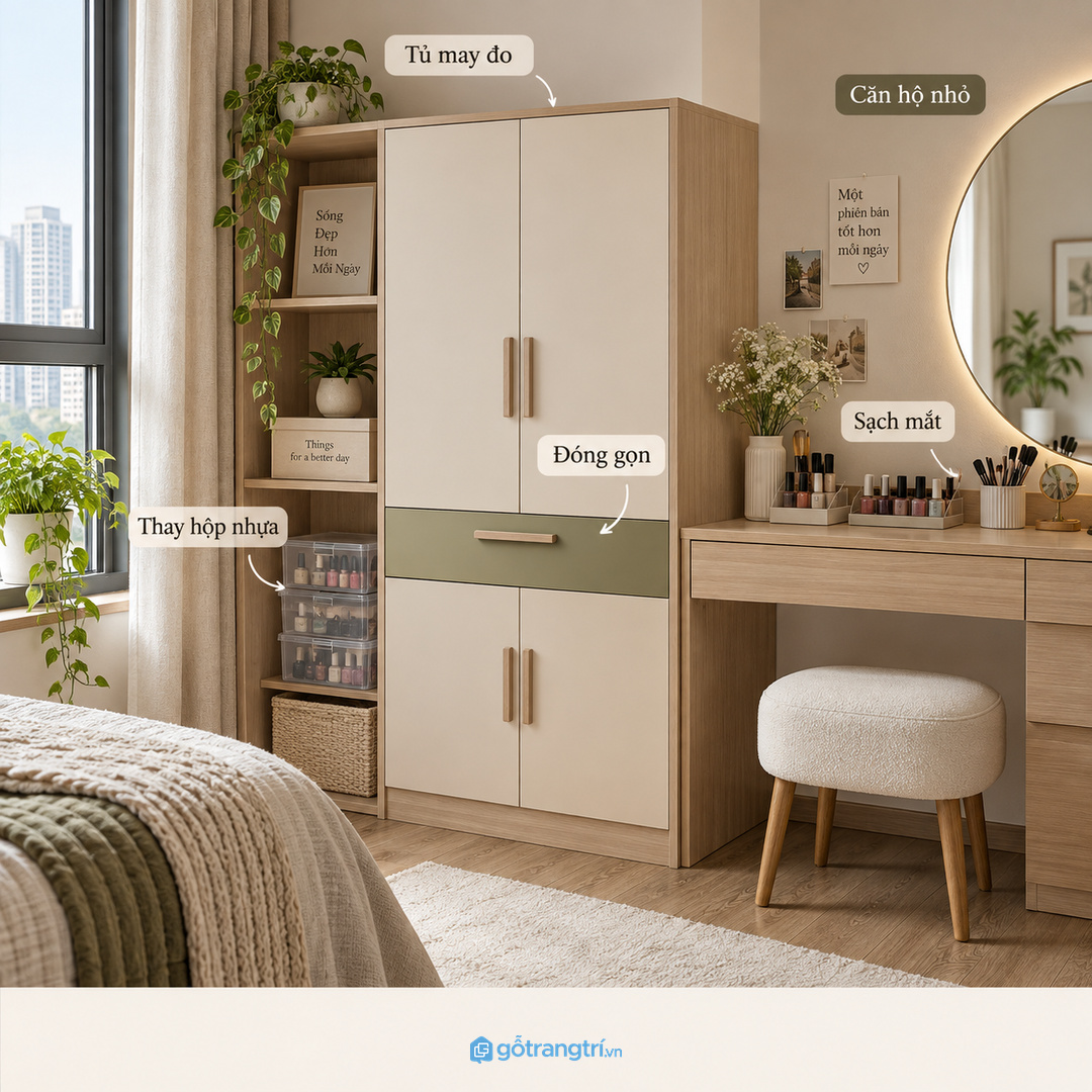 Chia khoang theo máy hơ sơn gel dụng cụ và đồ vệ sinh