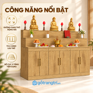 Sáu cánh tủ và ngăn kéo tăng diện tích lưu trữ