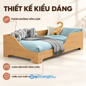 Thành giường bao quanh tạo cảm giác yên tâm