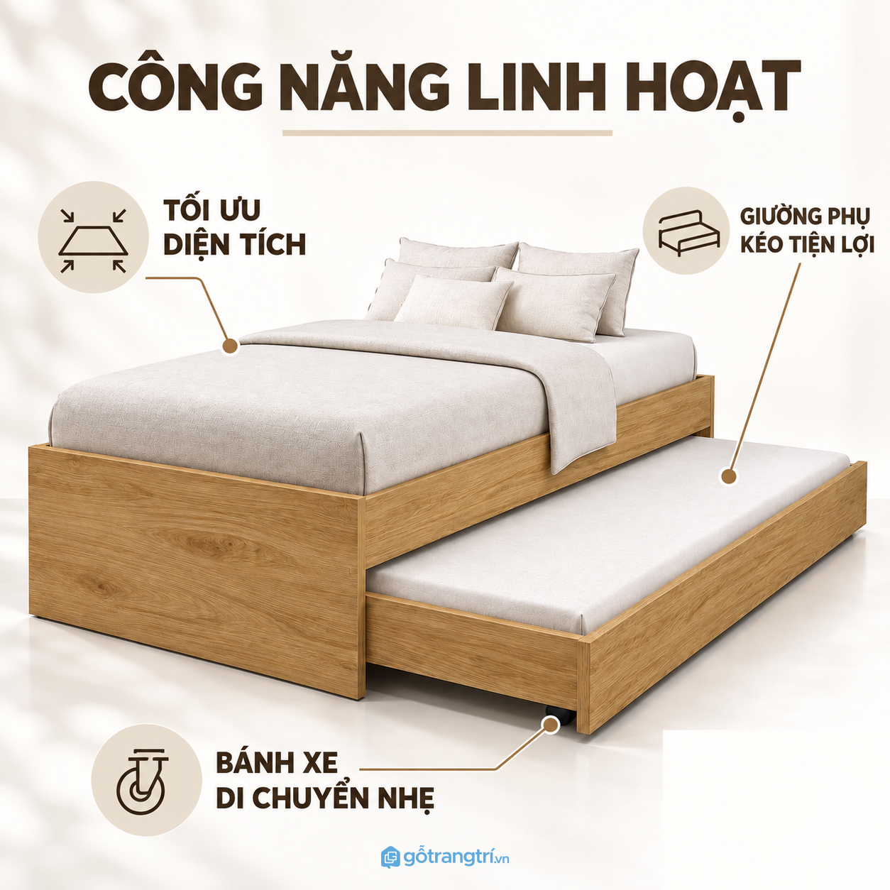 Thêm chỗ ngủ khi cần, thu gọn khi không sử dụng
