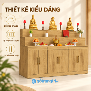 Thiết kế 2 tầng hiện đại, bố cục thờ rõ ràng