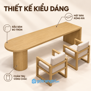 Thiết kế bo tròn một đầu mềm mại, dễ bố trí