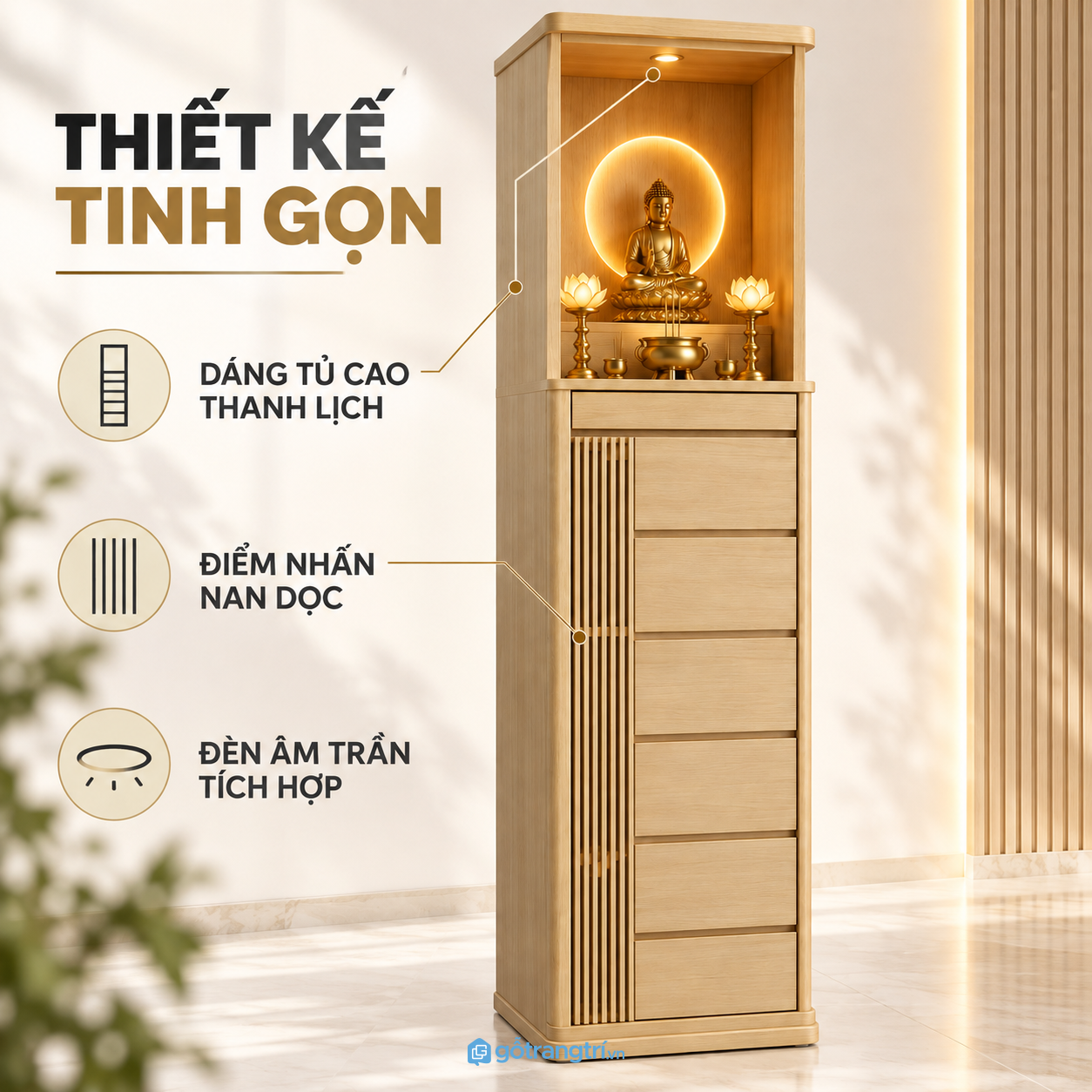 Thiết kế cao gọn, phù hợp không gian hiện đại