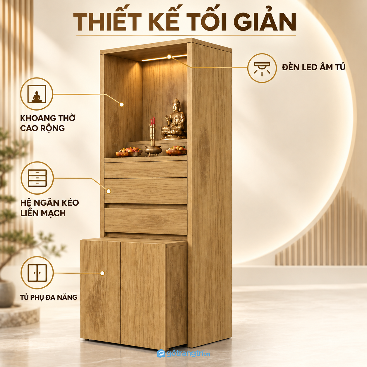 Thiết kế cao gọn, phù hợp không gian hiện đại