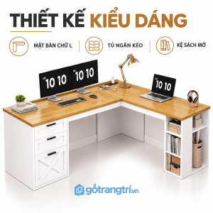 Thiết kế chữ L hiện đại, tận dụng tốt góc phòng