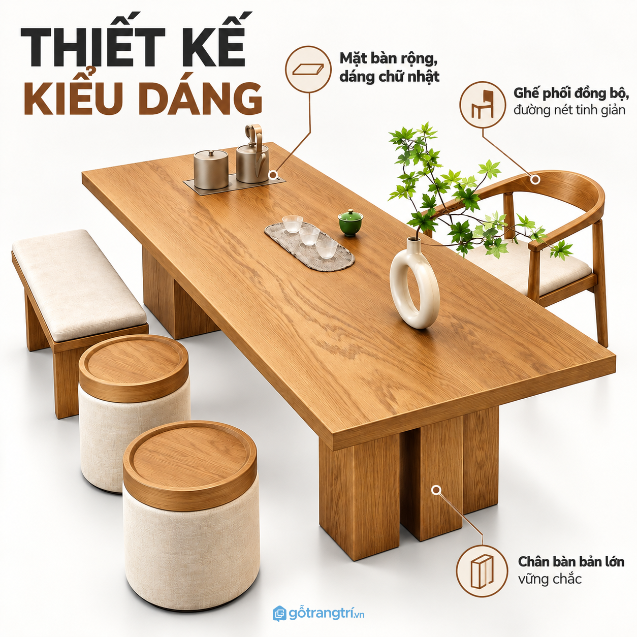 Thiết kế chữ nhật dài phù hợp khu vực tiếp khách