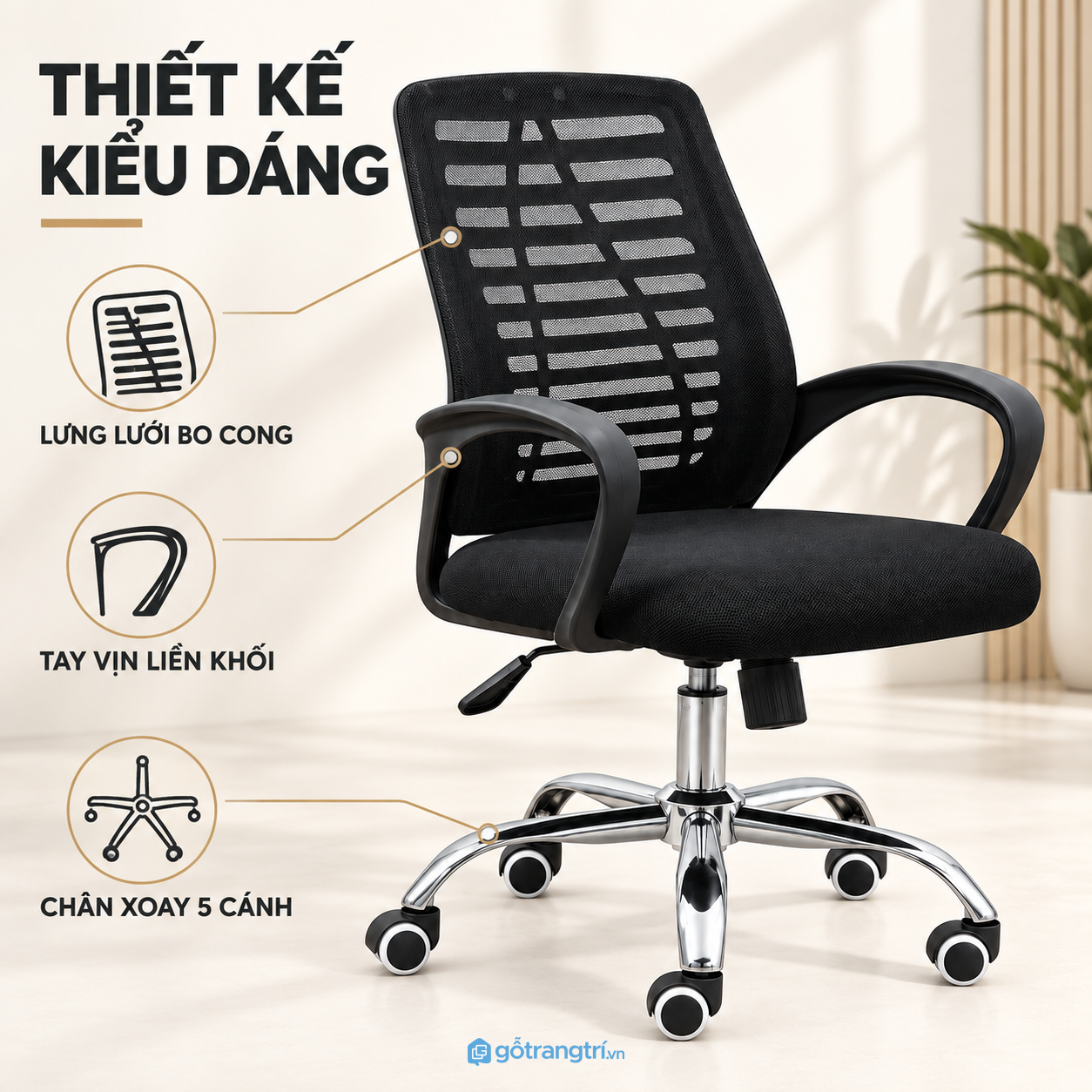 Thiết kế hiện đại, gọn gàng cho góc làm việc
