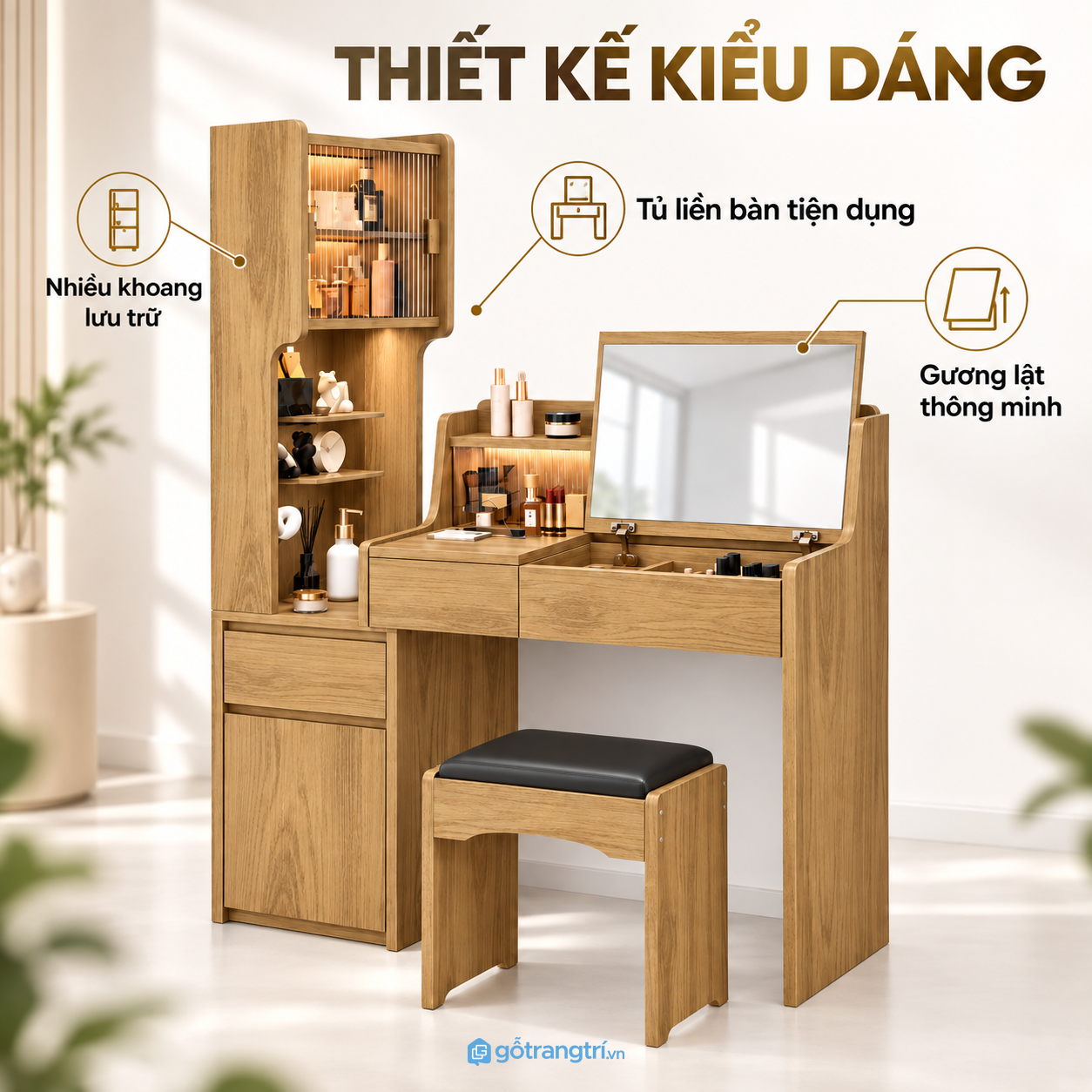 Thiết kế hiện đại, gọn gàng và có điểm nhấn