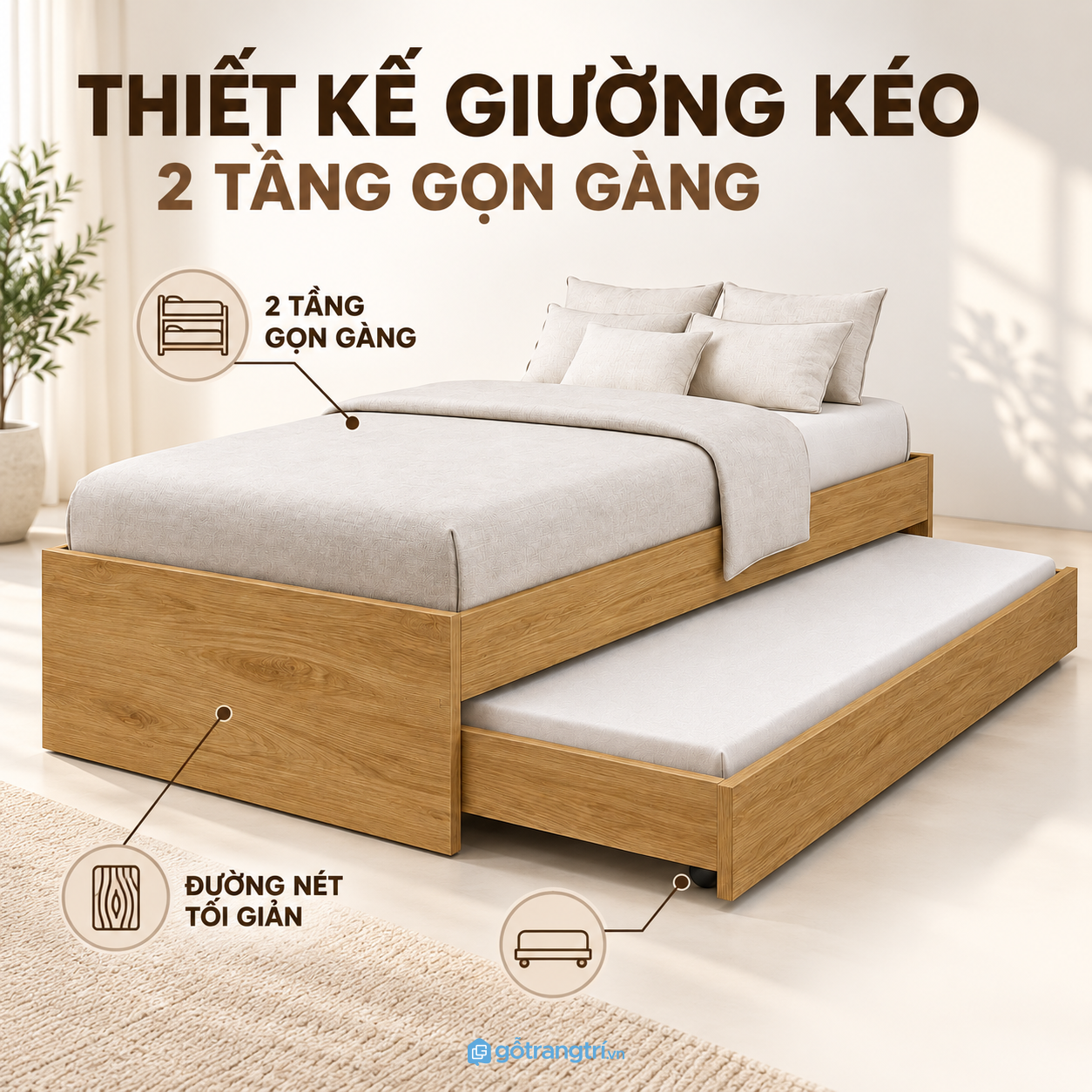 Thiết kế hiện đại, gọn hơn giường tầng truyền thống