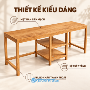 Thiết kế hiện đại, gọn mắt cho hai vị trí làm việc