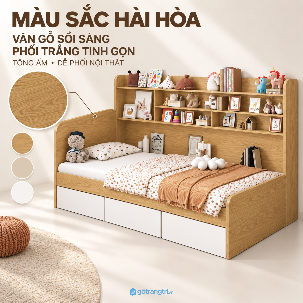 Thiết kế hiện đại, phù hợp cả bé trai và bé gái Thiết kế hiện đại, phù hợp cả bé trai và bé gái