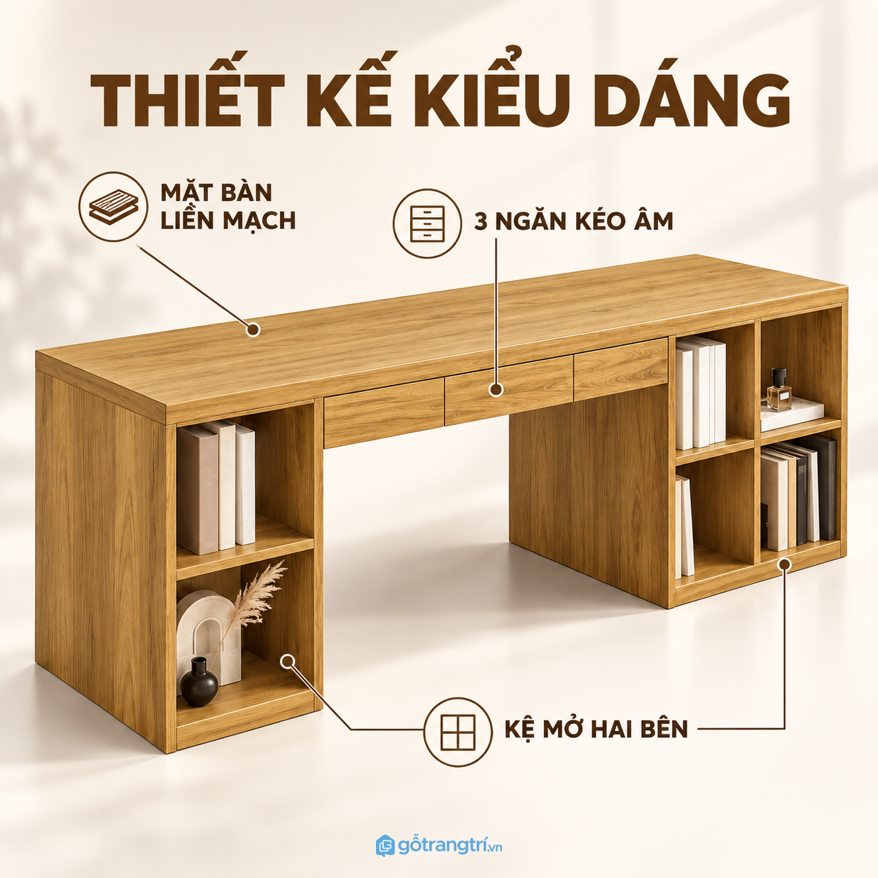Thiết kế hiện đại, tạo thành một hệ bàn kệ đồng bộ Thiết kế hiện đại, tạo thành một hệ bàn kệ đồng bộ
