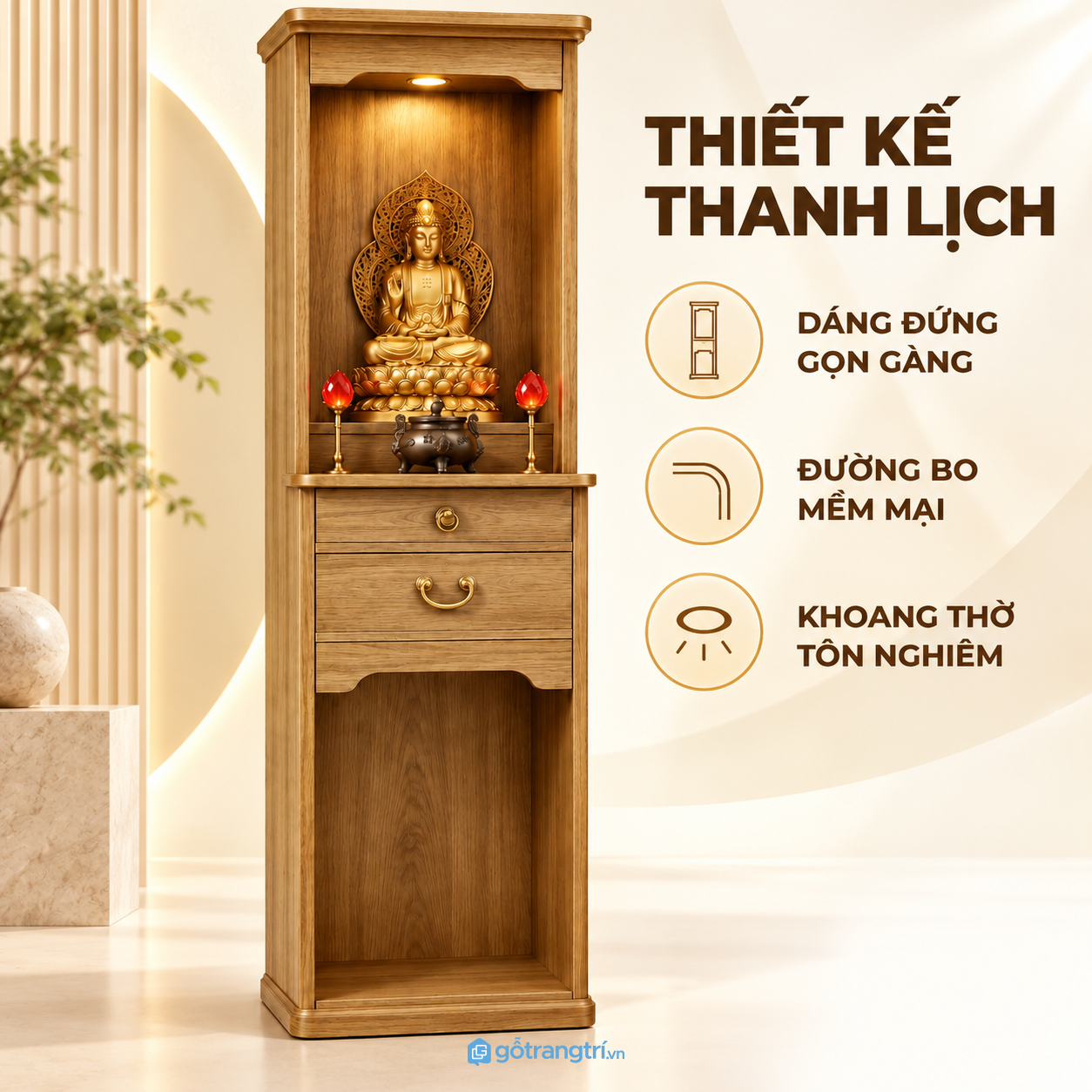 Thiết kế hiện đại, trang nghiêm và cân đối