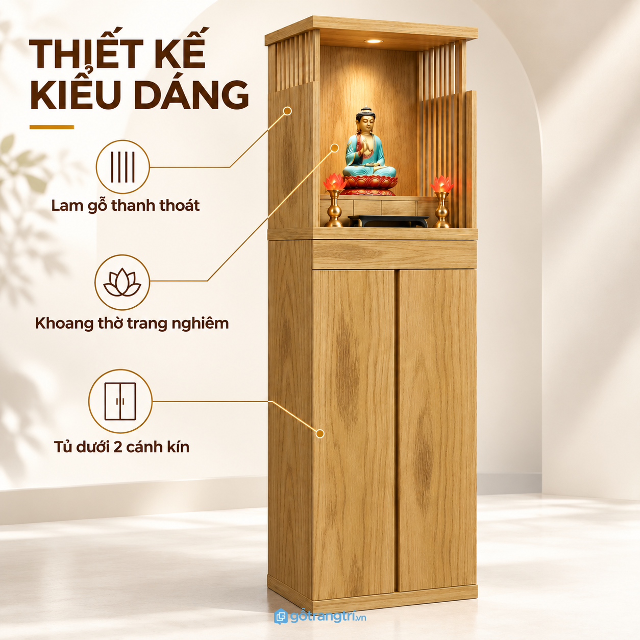 Thiết kế hiện đại, trang nghiêm
