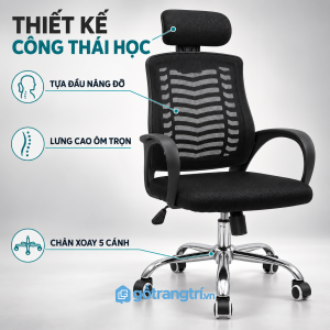 Thiết kế lưng cao có tựa đầu, kiểu dáng hiện đại