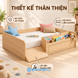 Thiết kế thấp, hiện đại và phù hợp với trẻ nhỏ