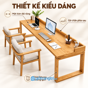 Thiết kế tối giản với mặt bàn dài, dễ sử dụng