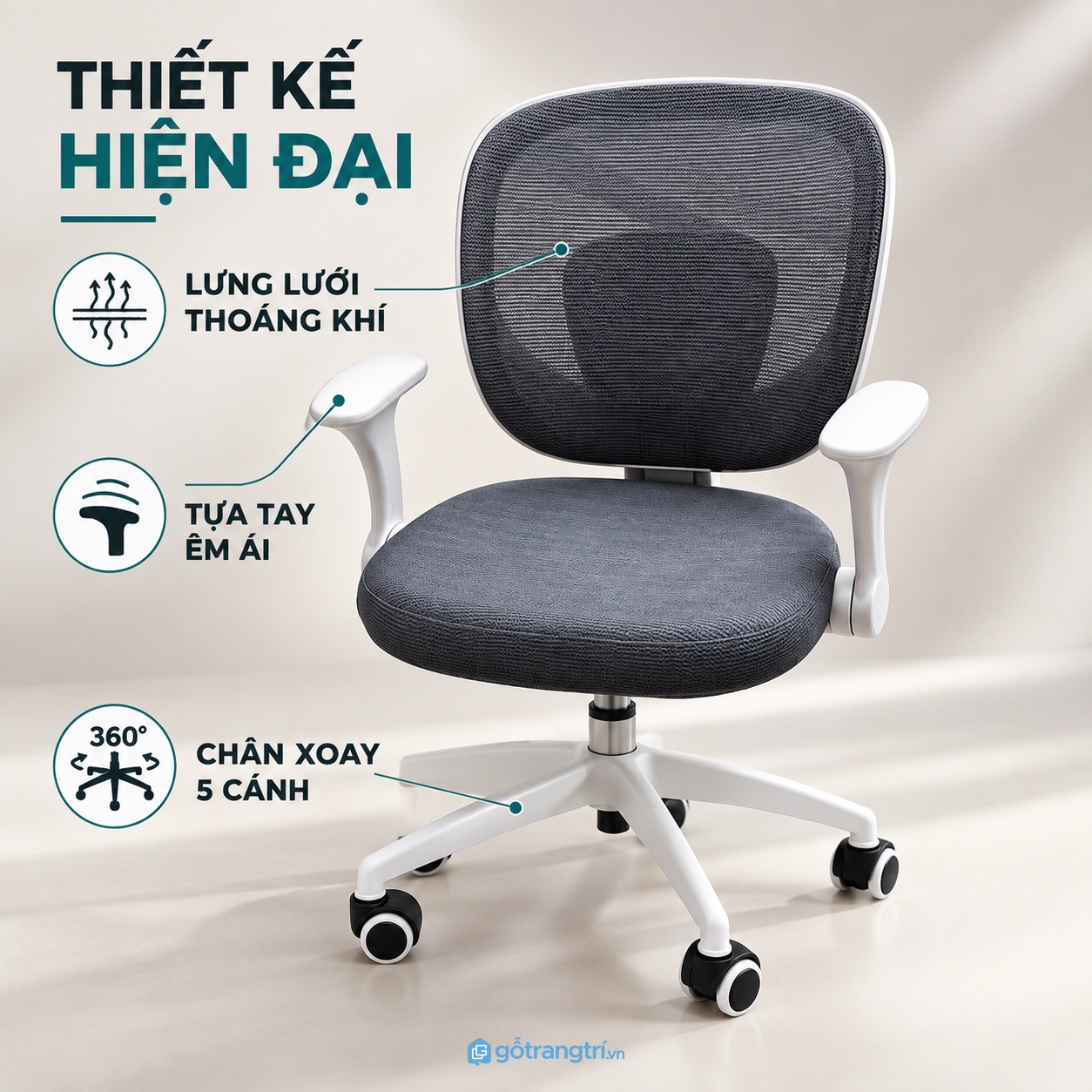 Thiết kế trẻ trung, phù hợp góc học tập của bé