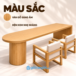 Tông gỗ sáng dễ phối với phòng làm việc hiện đại