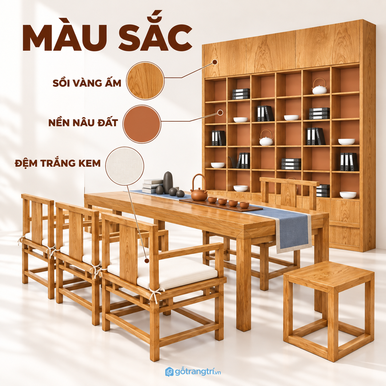 Tông màu gỗ tự nhiên ấm và dễ phối nội thất Tông màu gỗ tự nhiên ấm và dễ phối nội thất