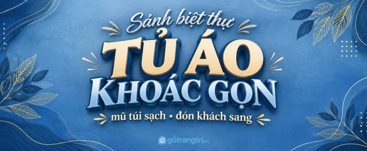 Tủ áo khoác sảnh biệt thự: gọn áo mũ, sạch lối vào và đón khách sang