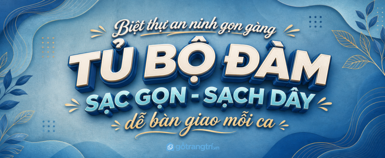 Tủ bộ đàm an ninh biệt thự sạc gọn sạch dây