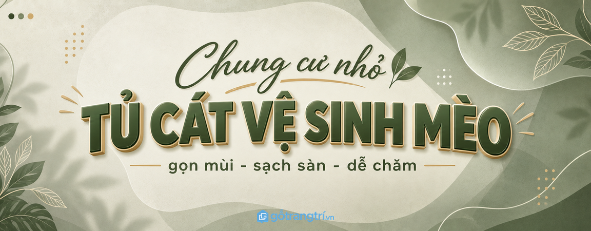 Tủ cát vệ sinh mèo cho chung cư nhỏ: giấu mùi, gọn cát và dễ dọn mỗi ngày